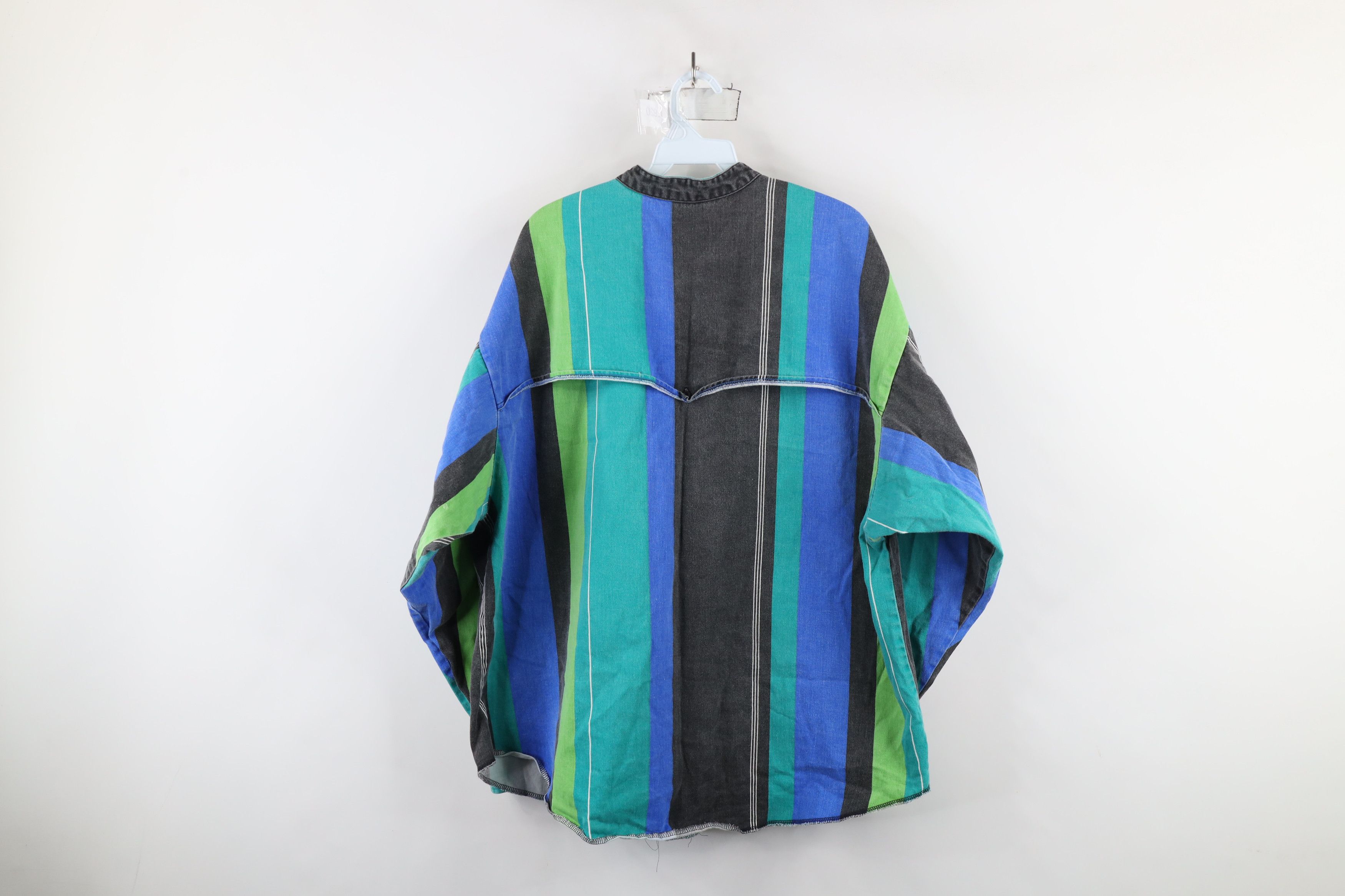 Vintage Vintage 90s Western Cowboy Band Collar Button Shirt USA Size US XL / EU 56 / 4 - 12 Thumbnail