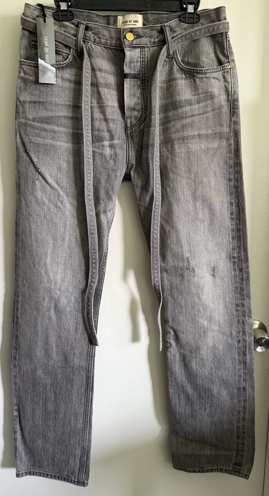 Fear of God NEW 32W Fear of God 6th collection Grey straight fit jeans Size US 32 / EU 48 - 1 Thumbnail