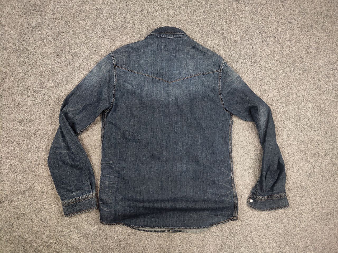 AMI AMI Alexandre Mattiussi Design Blue Denim Faded Mens Shirt Size US M / EU 48-50 / 2 - 12 Thumbnail