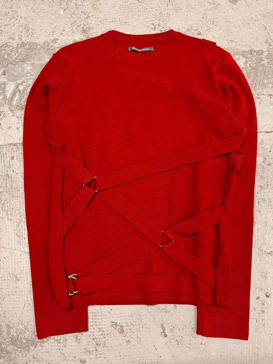 Moschino Moschino Wool Wrap Bondage Strap Red Sweater Size US S / EU 44-46 / 1 - 7 Thumbnail