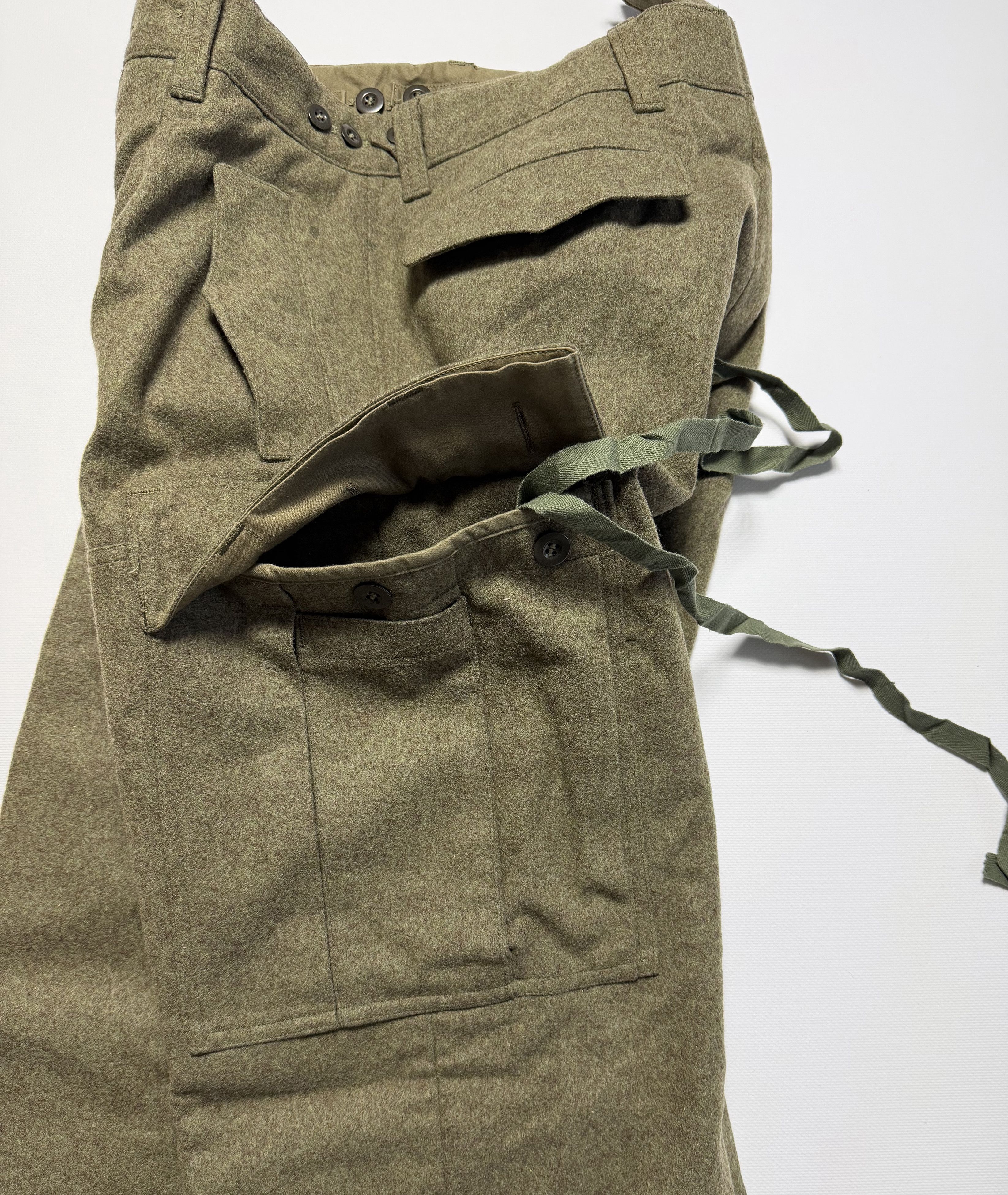 Vintage NIEMANN & CO 1960s German Military Wool Cargo Combat Pants Size US 31 - 8 Thumbnail