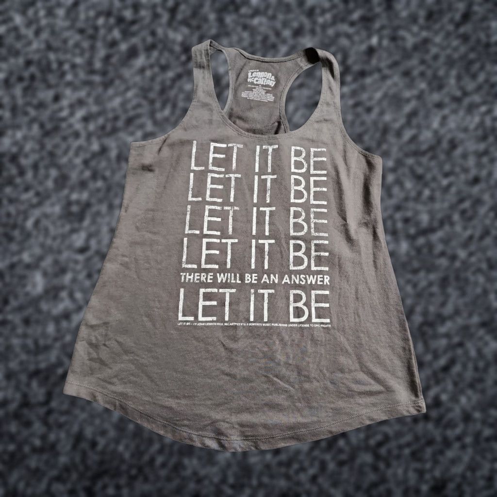 Vintage JOHN LENNON Tank Womens XL Gray Let It Be Lyrics Racerback Music Size XL / US 12-14 / IT 48-50 - 1 Thumbnail