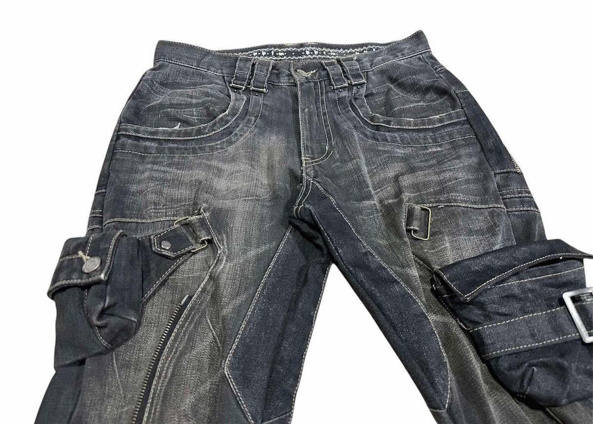Japanese Brand × Le Grande Bleu (L.G.B.) × PPFM 🔥Sick Y2K PPFM Cargo Black Denim Detachable 3D Pockets Size US 30 / EU 46 - 2 Thumbnail