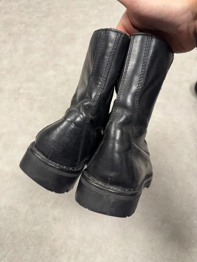 Just Cavalli 2000s Cavalli Black Chained Combat Leather Boots Size US 7 / EU 40 - 5 Thumbnail