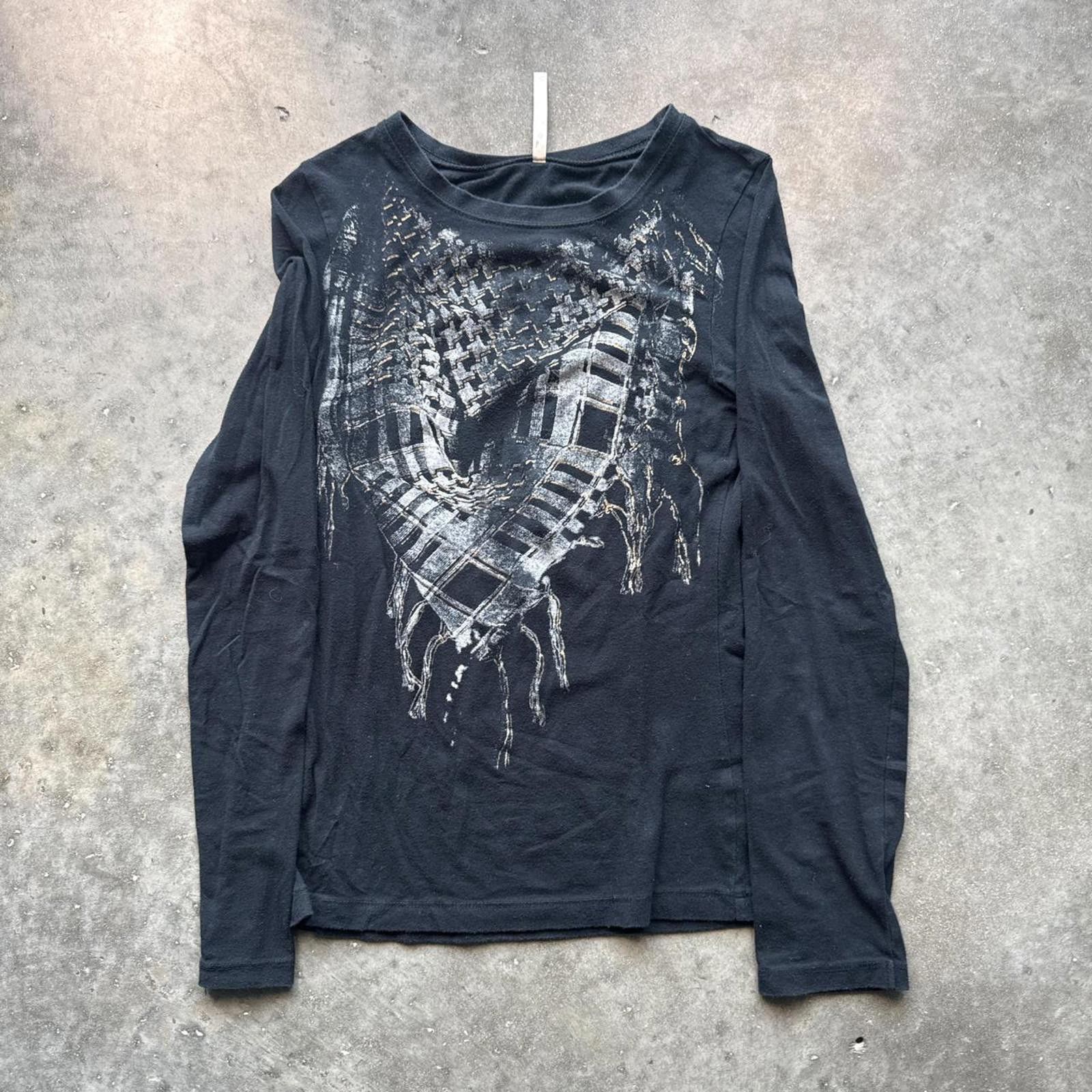 Other Papaya "Bandanna" Long Sleeve Top With Silver & White Print Size S / US 4 / IT 40 - 1 Thumbnail