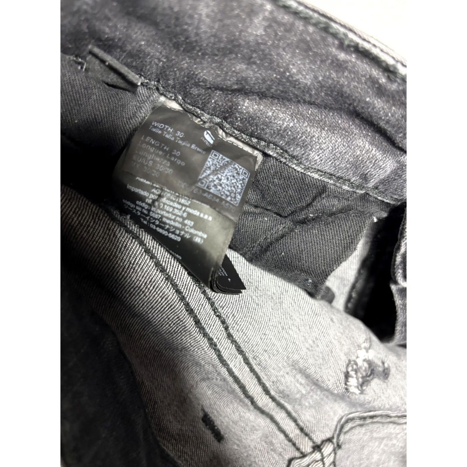 Vintage G-Star RAW Jeans Slim Tapered Mens 30x30 Denim Charcoal Gray Distressed Moto Style 5-Pocket Zip Fly Women? Size US 30 / EU 46 - 7 Thumbnail