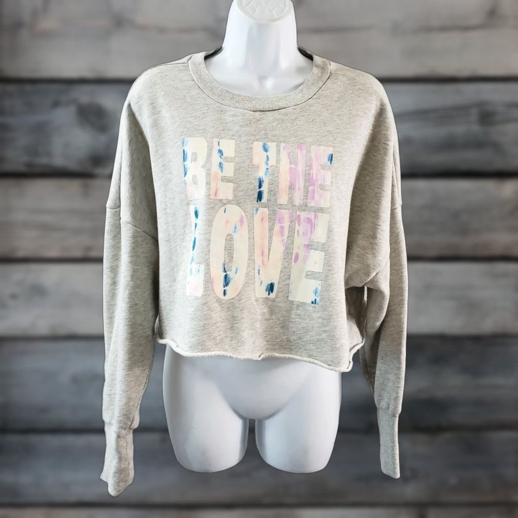 Old Navy VINTAGE? No. Old Navy Womens Cropped Sweatshirt Gray L Be The Love Womens Sweatshirt Adult? Size L / US 10 / IT 46 - 1 Thumbnail