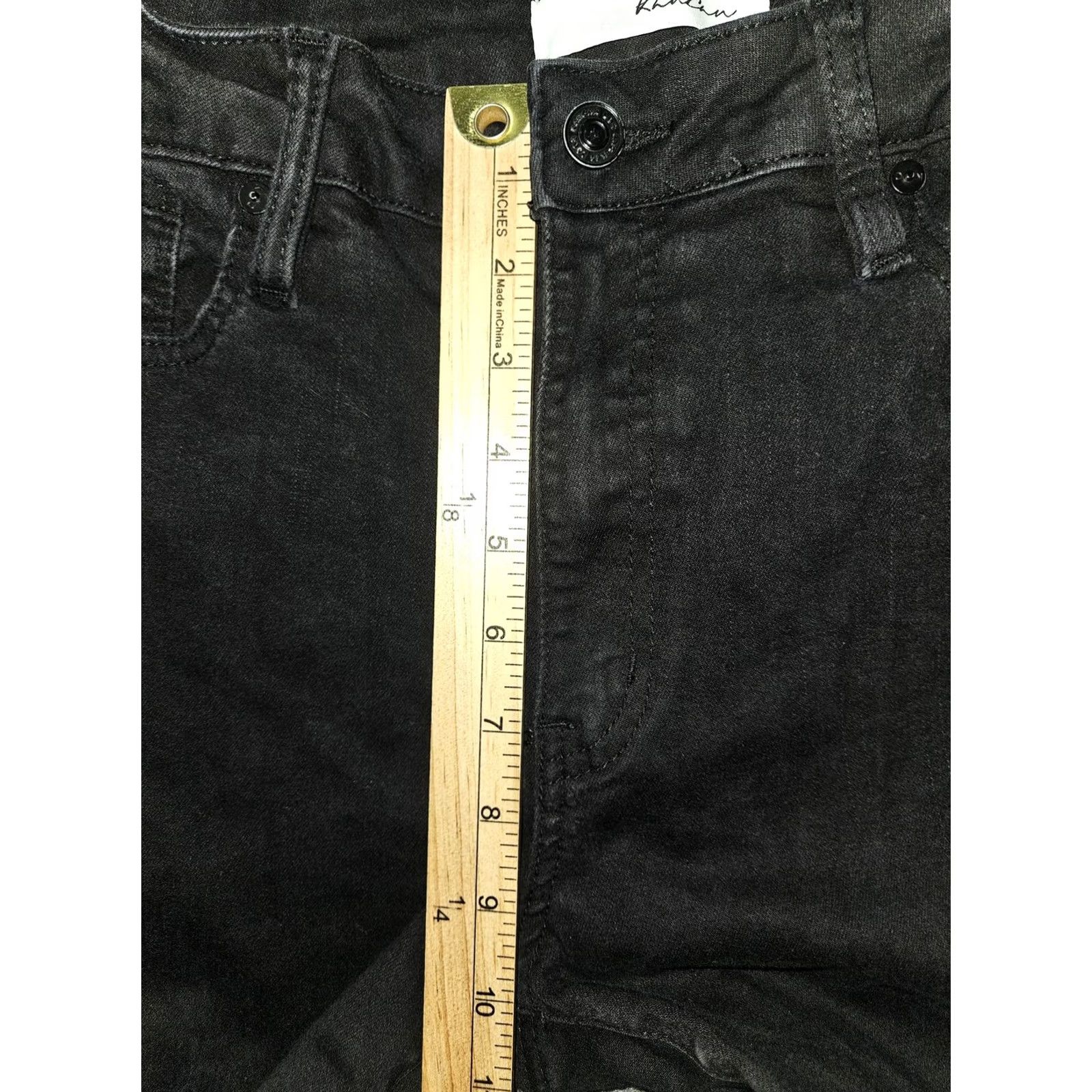 Vintage VINTAGE KanCan Jeans Juniors 15/31 Black Dark Wash Mid Rise Skinny Stretch Denim Pants Size 36" / US 14 / IT 50 - 5 Thumbnail