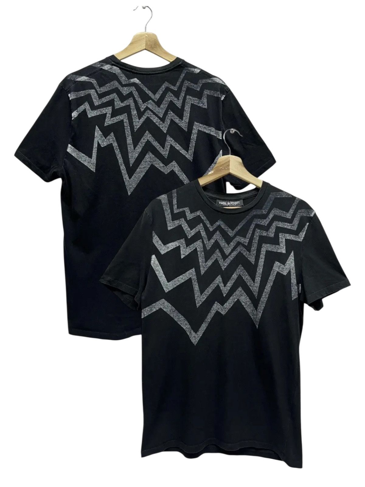 Black Barrett NEIL BARRETT Designer Iconic Sharp Design Slim Fit T-Shirt Size US M / EU 48-50 / 2 - 1 Thumbnail