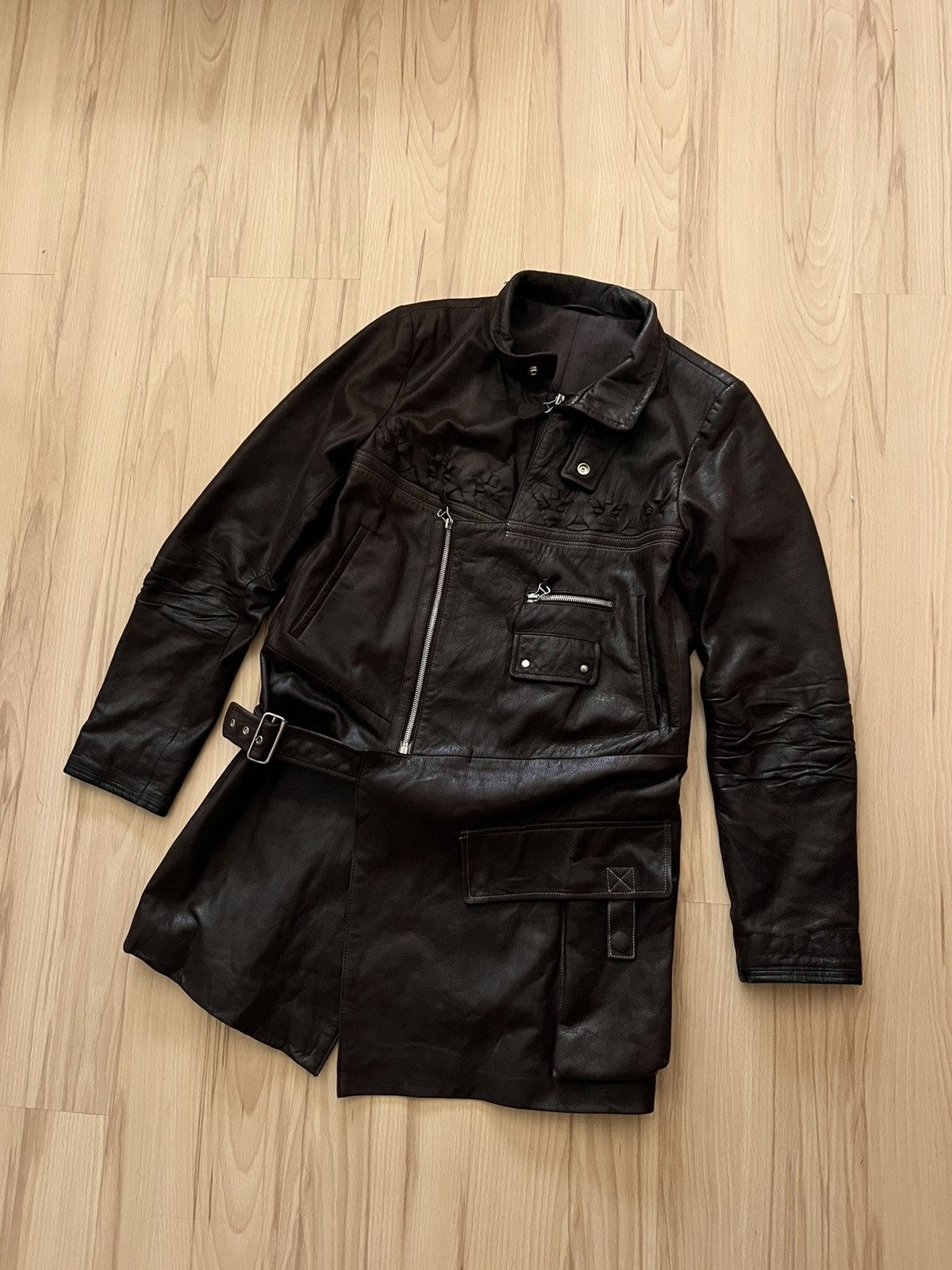 Marithe + Francois Girbaud RARE Marithe Francois Girbaud Leather Trench Coat Jacket Size M / US 6-8 / IT 42-44 - 2 Thumbnail