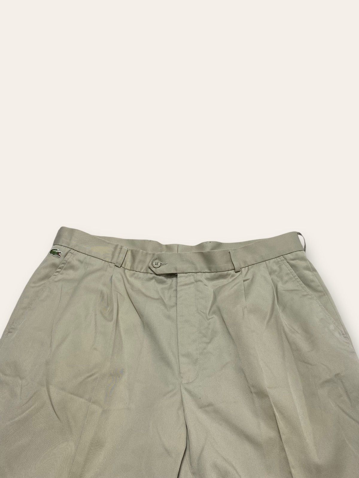 Lacoste 90s Vintage LACOSTE Chemise Beige Baggy Oversize Wide Pants Size US 35 - 4 Thumbnail