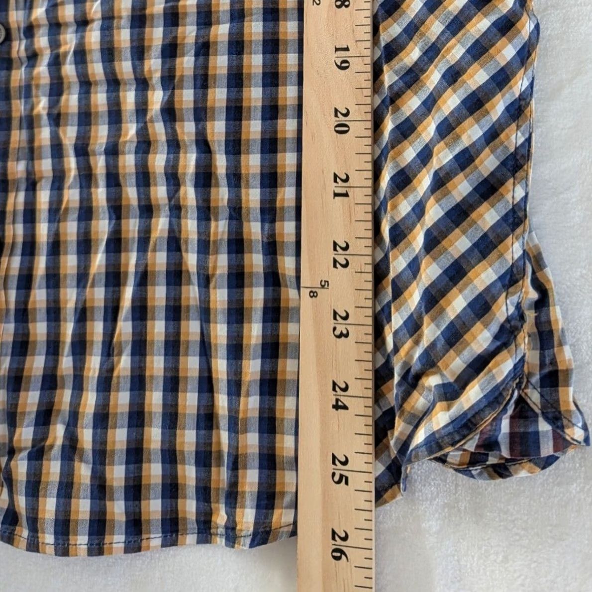 Ted Baker Ted Baker London Plaid Button-Down Shirt Mens Long Sleeve Blue Yellow 3 (US M) Size US S / EU 44-46 / 1 - 6 Thumbnail