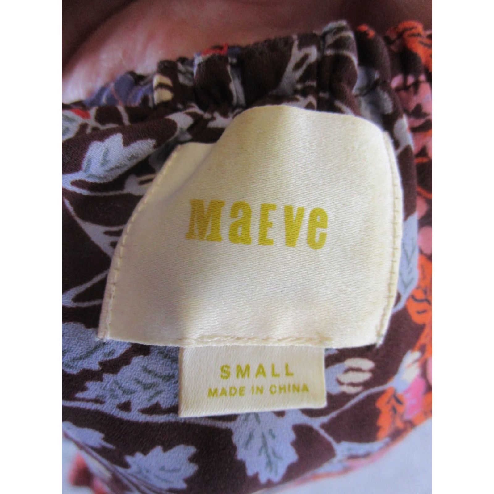 Vintage Maeve Shirt Womens Small Burgundy Red Floral Blouse Size S / US 4 / IT 40 - 6 Thumbnail
