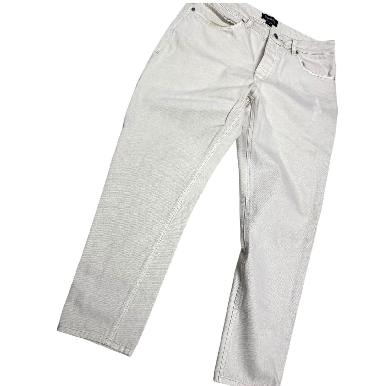 Zanerobe ZANEROBE Designer Streetwear Casual Cream Denim Jeans 34x28 Size US 34 / EU 50 - 7 Thumbnail