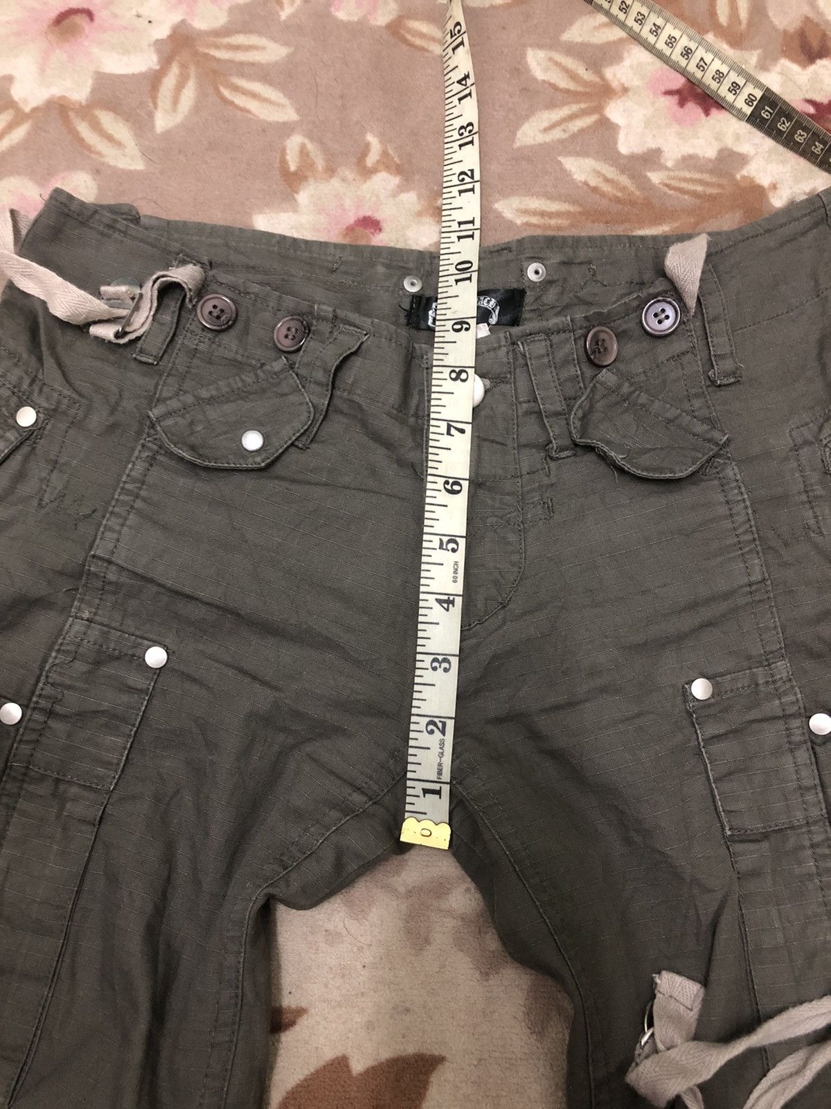 Japanese Brand Y2K Cargo Pants with Straps – Dark Grey Utility Streetwear Size US 31 - 14 Thumbnail