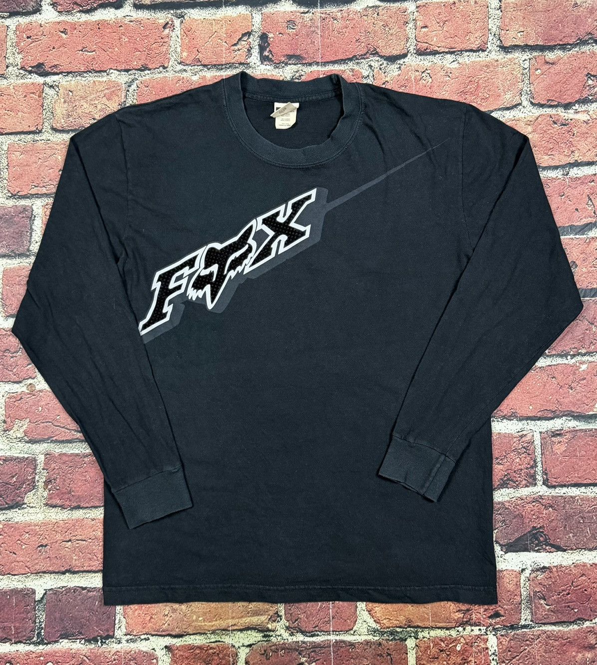 Fox Racing Vintage Y2K Fox Racing Motocross Long Sleeve T Shirt Velour Size US L / EU 52-54 / 3 - 1 Thumbnail