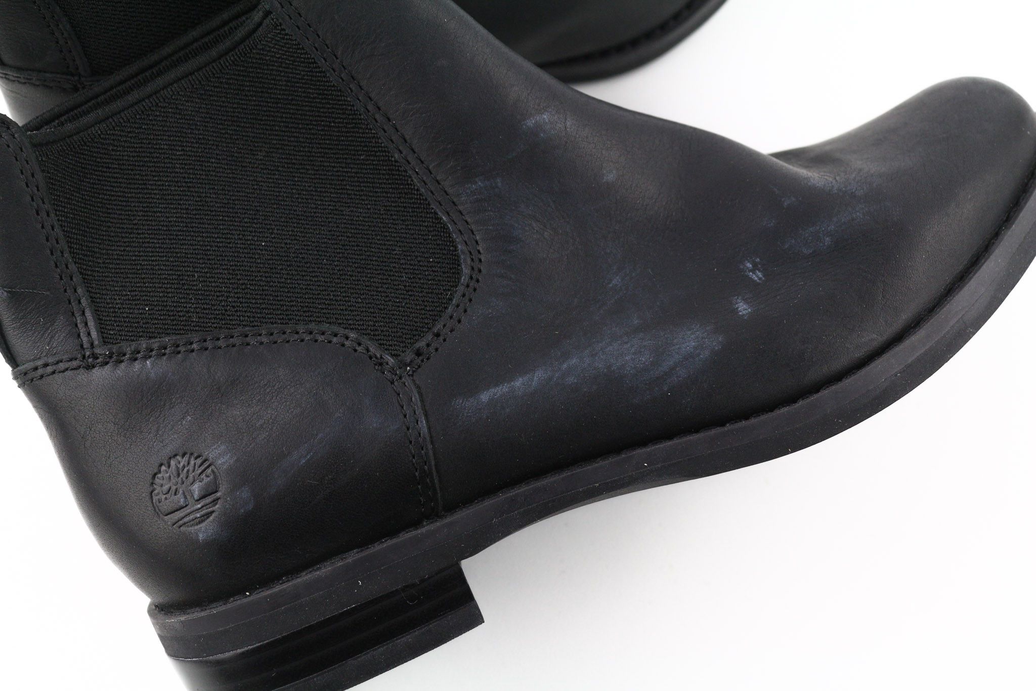 Timberland A1KHL UK4 Mid Top Black Leather Side Panels Boots 79958 Size US 4.5 / IT 34.5 - 9 Thumbnail