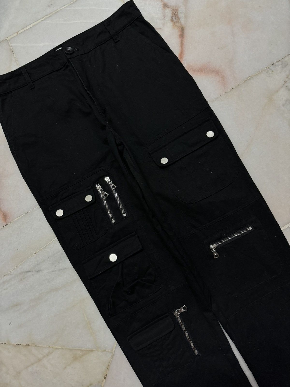 Tornado Mart JAPANESE FORTUNE FAME PUNK POEM BLACK MULTIPOCKET CARGO Size US 31 - 8 Thumbnail