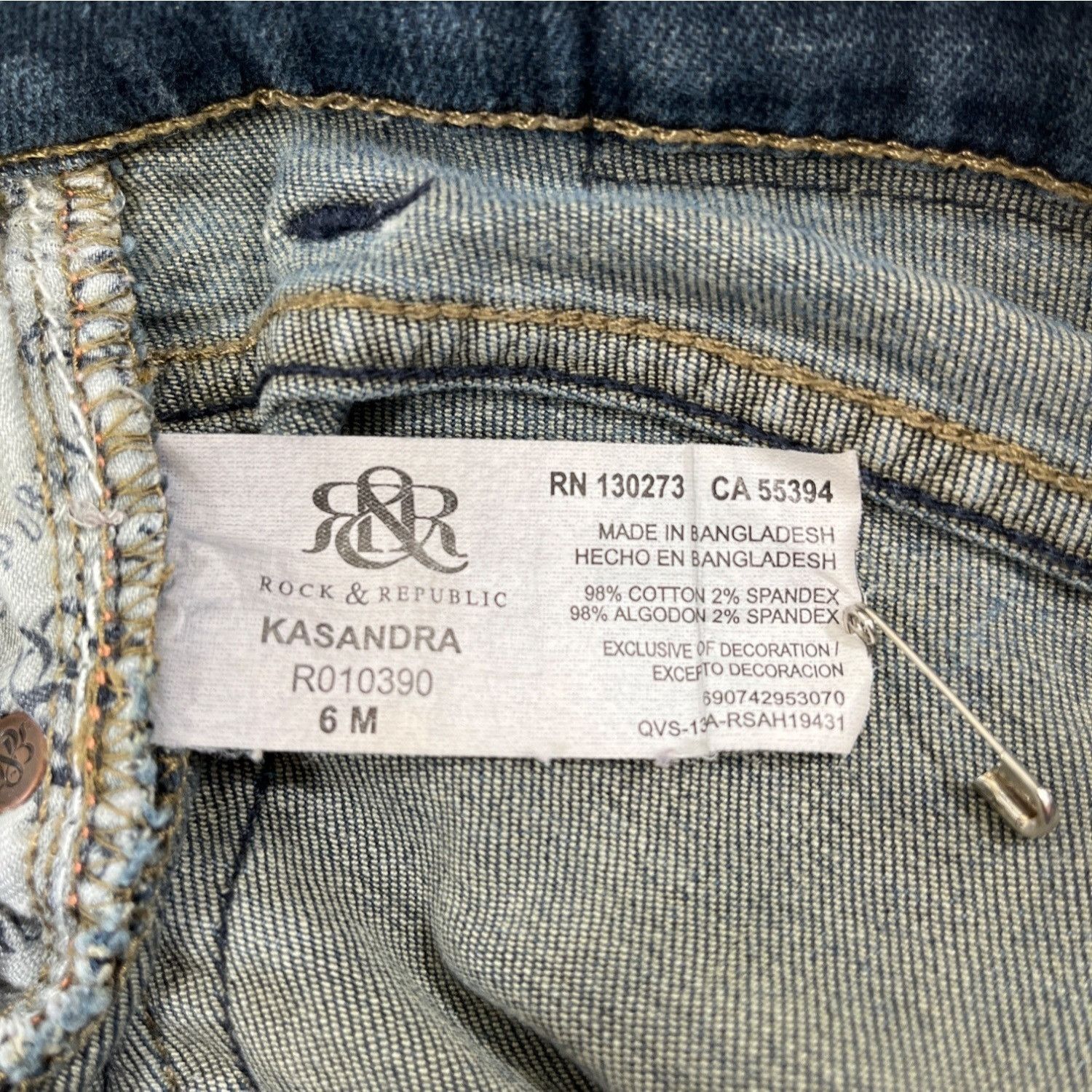 Rock & Republic Rock & Republic Kasandra Women's Blue Jeans/Bootcut Sz 6 SKU Size 28" / US 6 / IT 42 - 7 Thumbnail