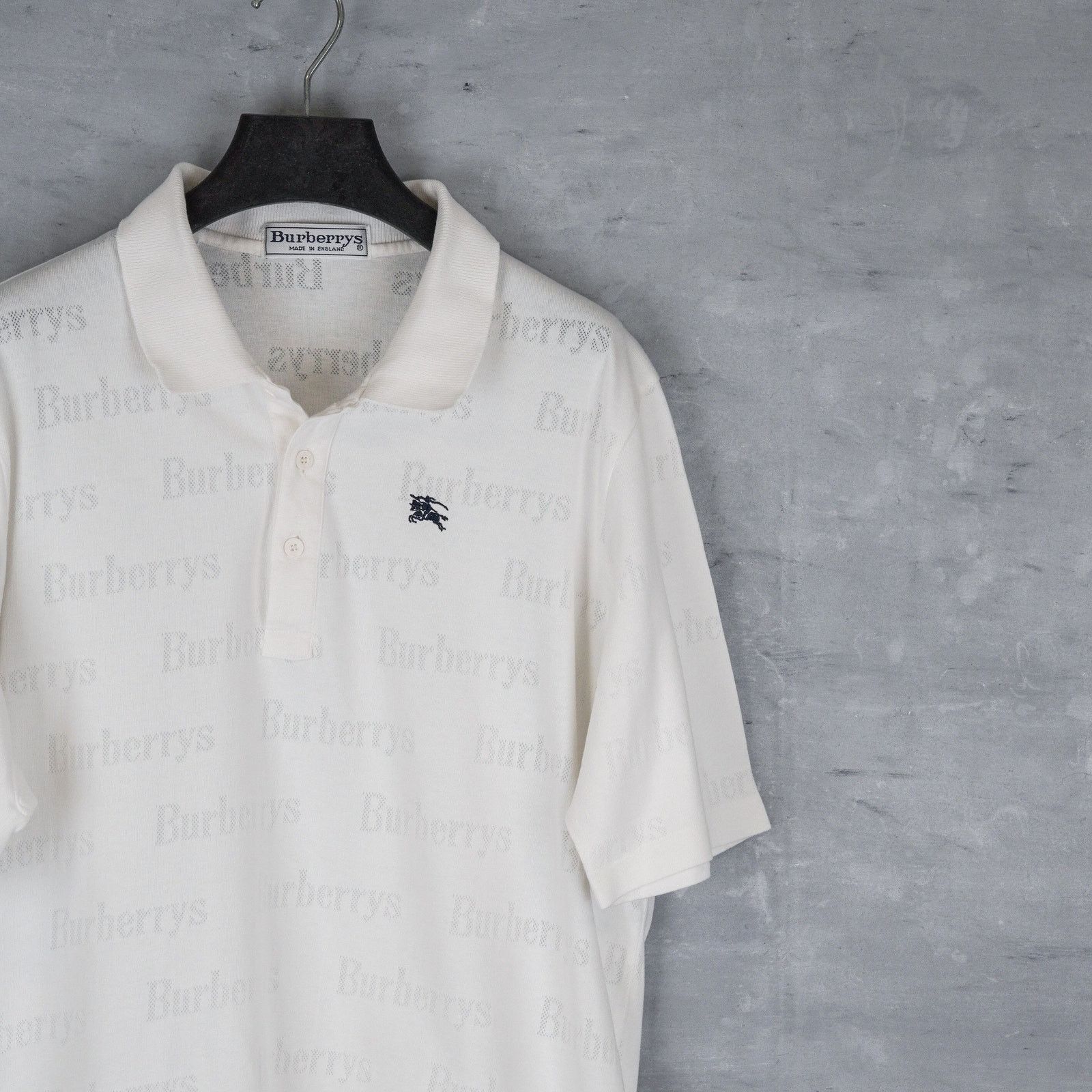 Burberry Burberrys england white monogram equestrian logo polo shirt Size US L / EU 52-54 / 3 - 2 Thumbnail