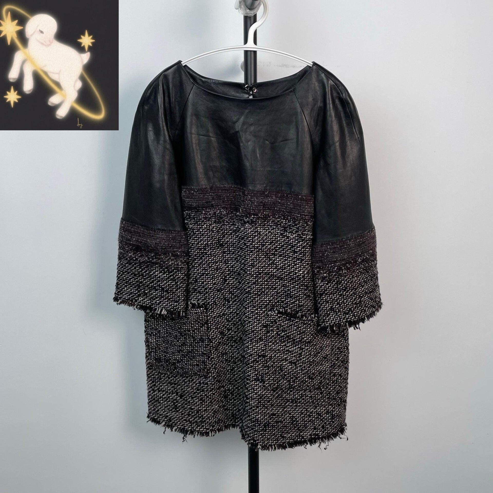 Chanel Chanel Black Lambskin Tweed Skirt 36 Size 36" / US 14 / IT 50 - 1 Thumbnail