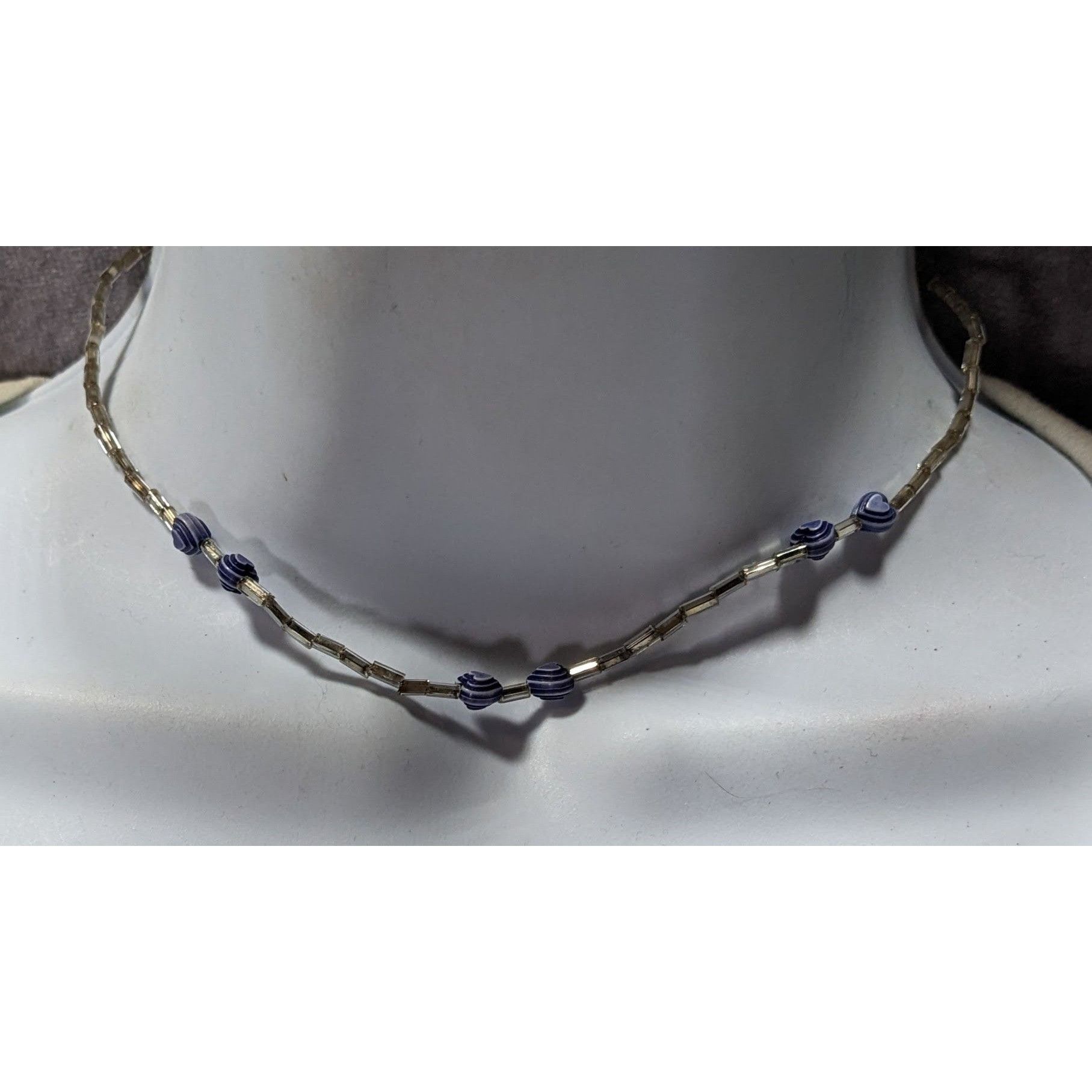 Handmade Handmade Heart & Swirl Beaded Necklace With Silver-Toned Tub Size ONE SIZE - 2 Thumbnail