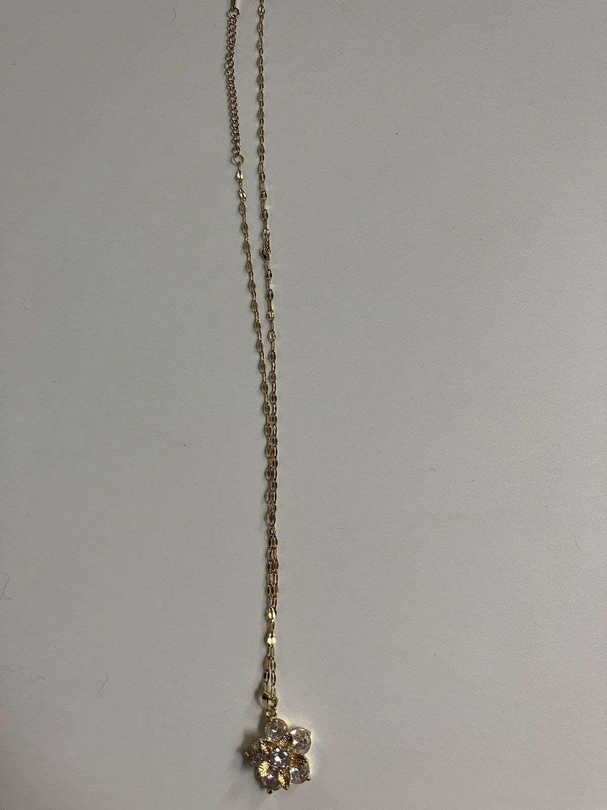 Handmade Gold Jeweled Flower Pendant Necklace - White Size ONE SIZE - 2 Thumbnail