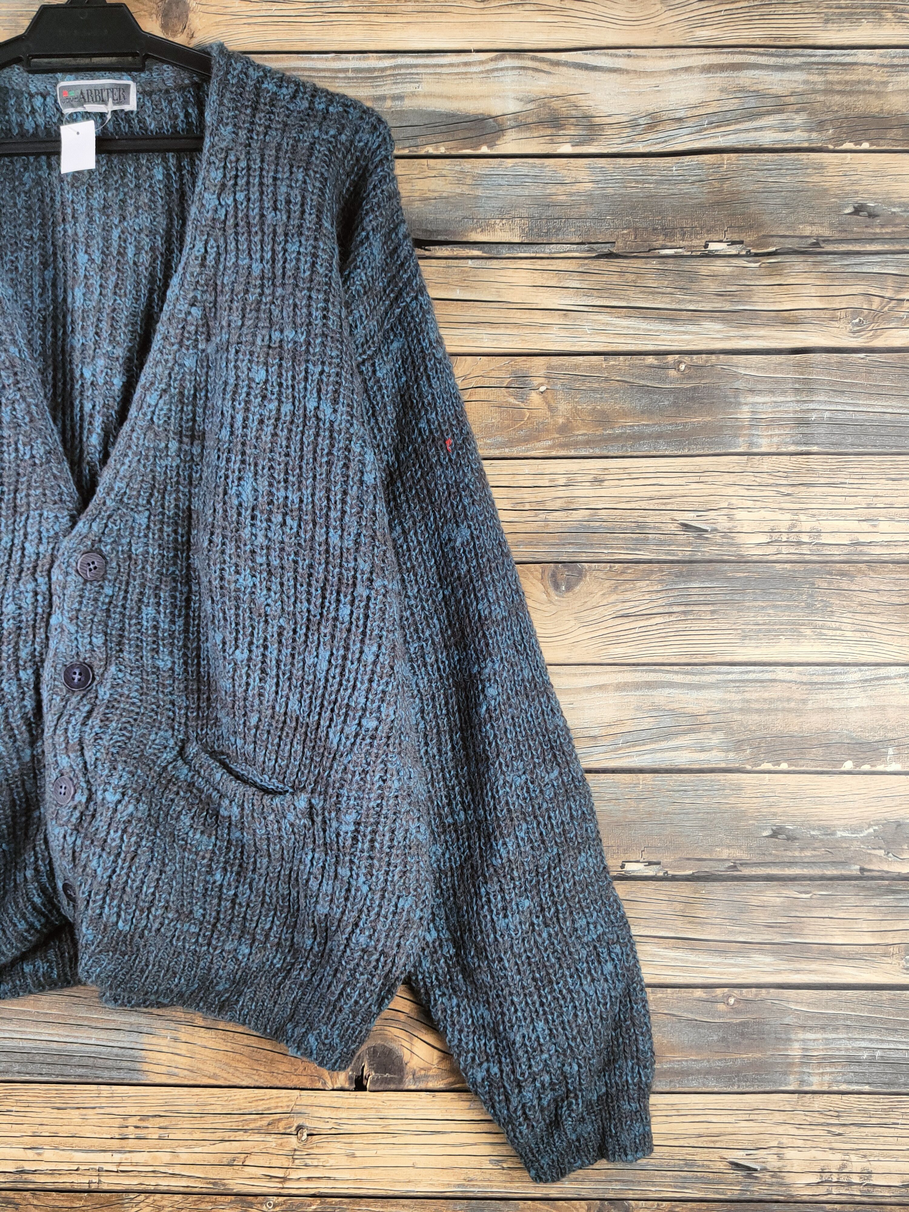 Japanese Brand DL Uomo Arbiter Dark Gray Blue Knitwear Cardigans # 46-389 Size US L / EU 52-54 / 3 - 5 Thumbnail
