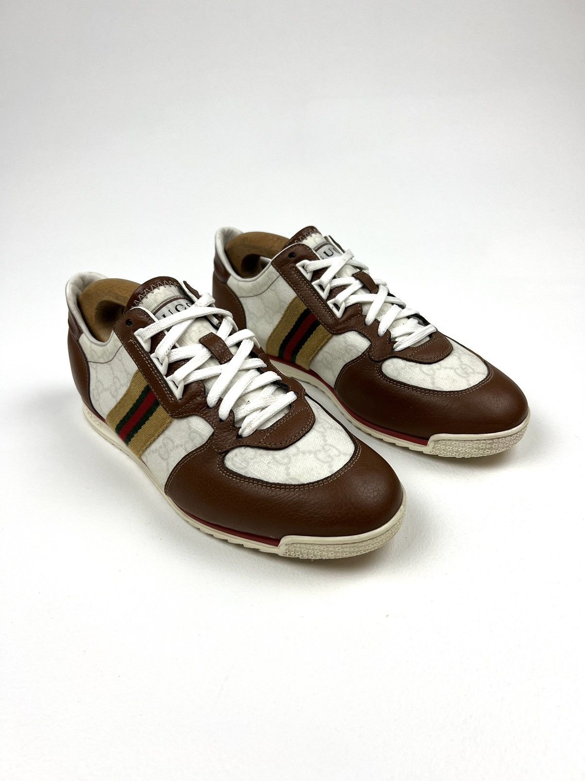 Gucci GUCCI Sneakers Low Top Shoes GG Monogram Web Stripe White Size US 7.5 / EU 40-41 - 2 Thumbnail