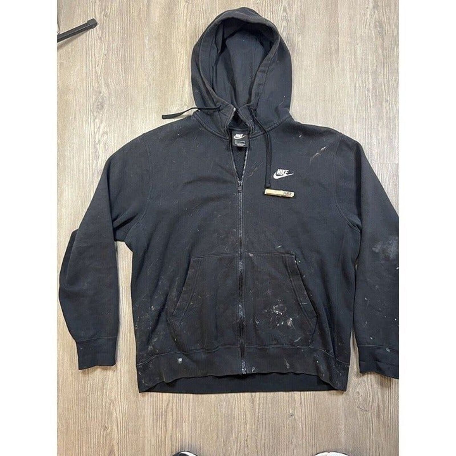 Nike Vintage Nike Full Zip Up Hoodie Sweatshirt Black Mens Size L Size US L / EU 52-54 / 3 - 3 Thumbnail