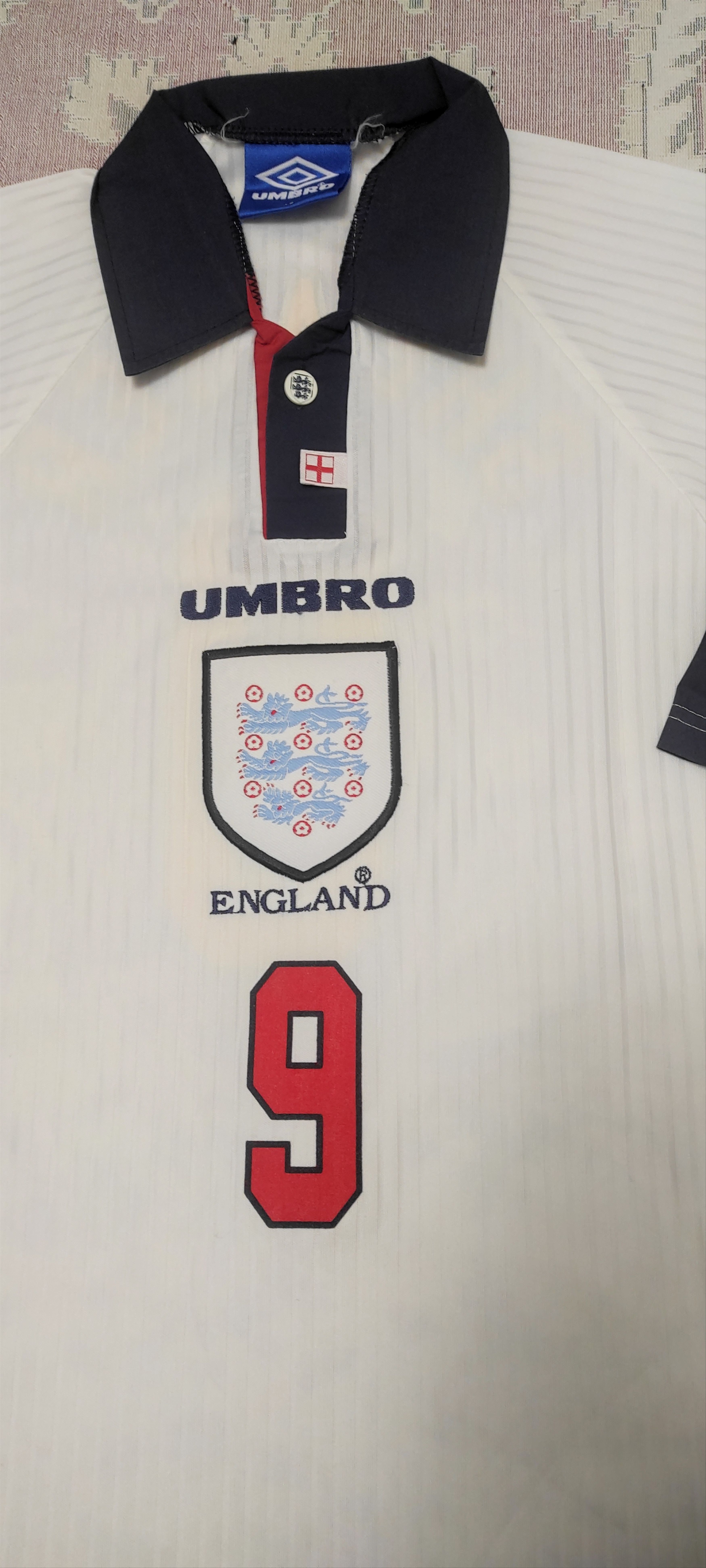 Umbro England #9 Shearer Home футболка 1997 - 1999 Rare Size US XL / EU 56 / 4 - 3 Thumbnail