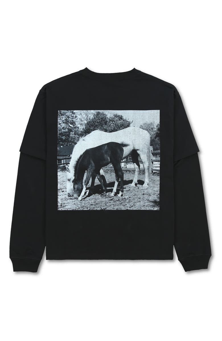 Pleasures Pleasures Horses Faux Layered Longsleeve T-Shirt Size US S / EU 44-46 / 1 - 1 Thumbnail