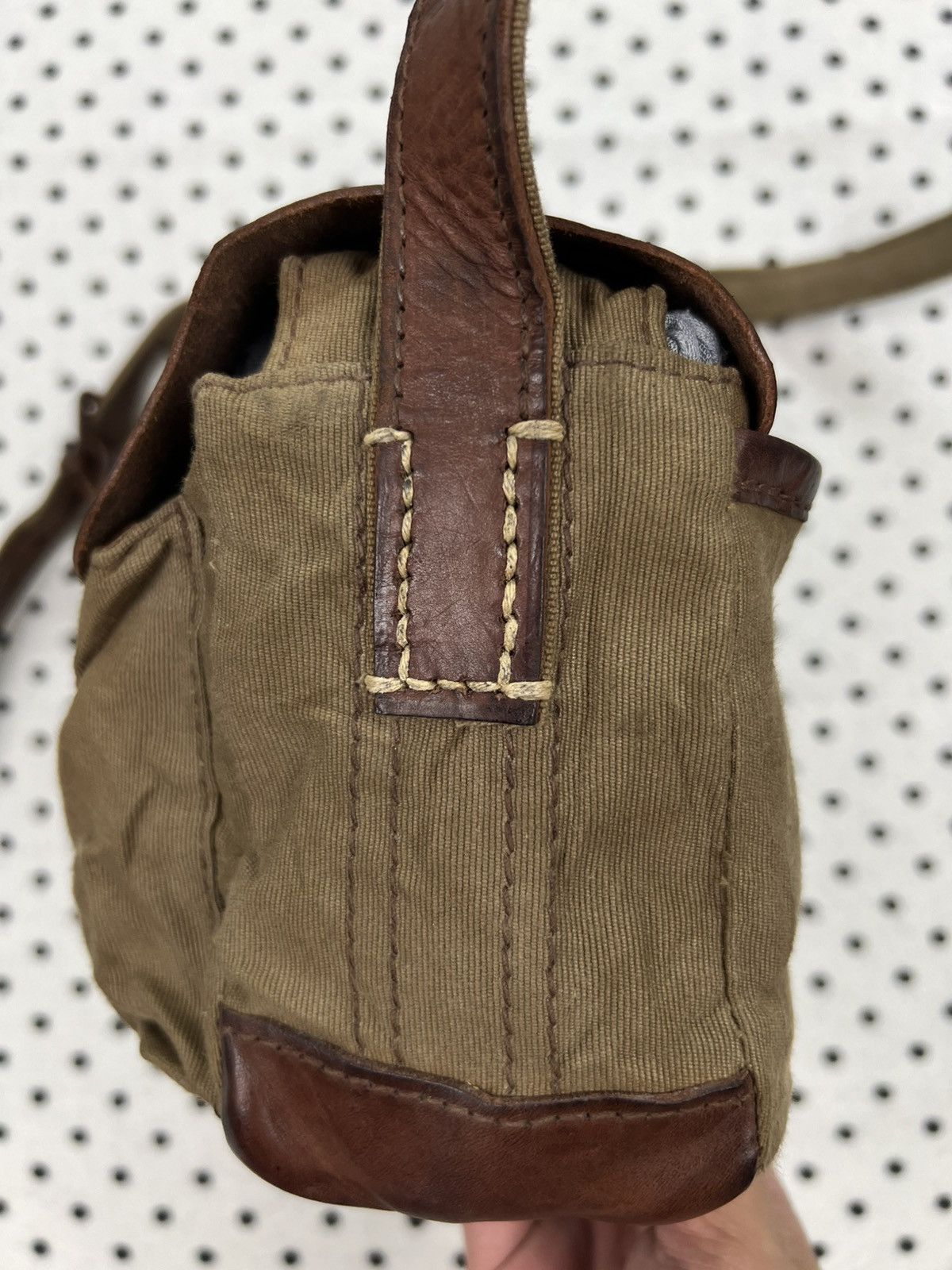 Japanese Brand Genten Canvas/Leather Crossbody Bag Size ONE SIZE - 7 Thumbnail