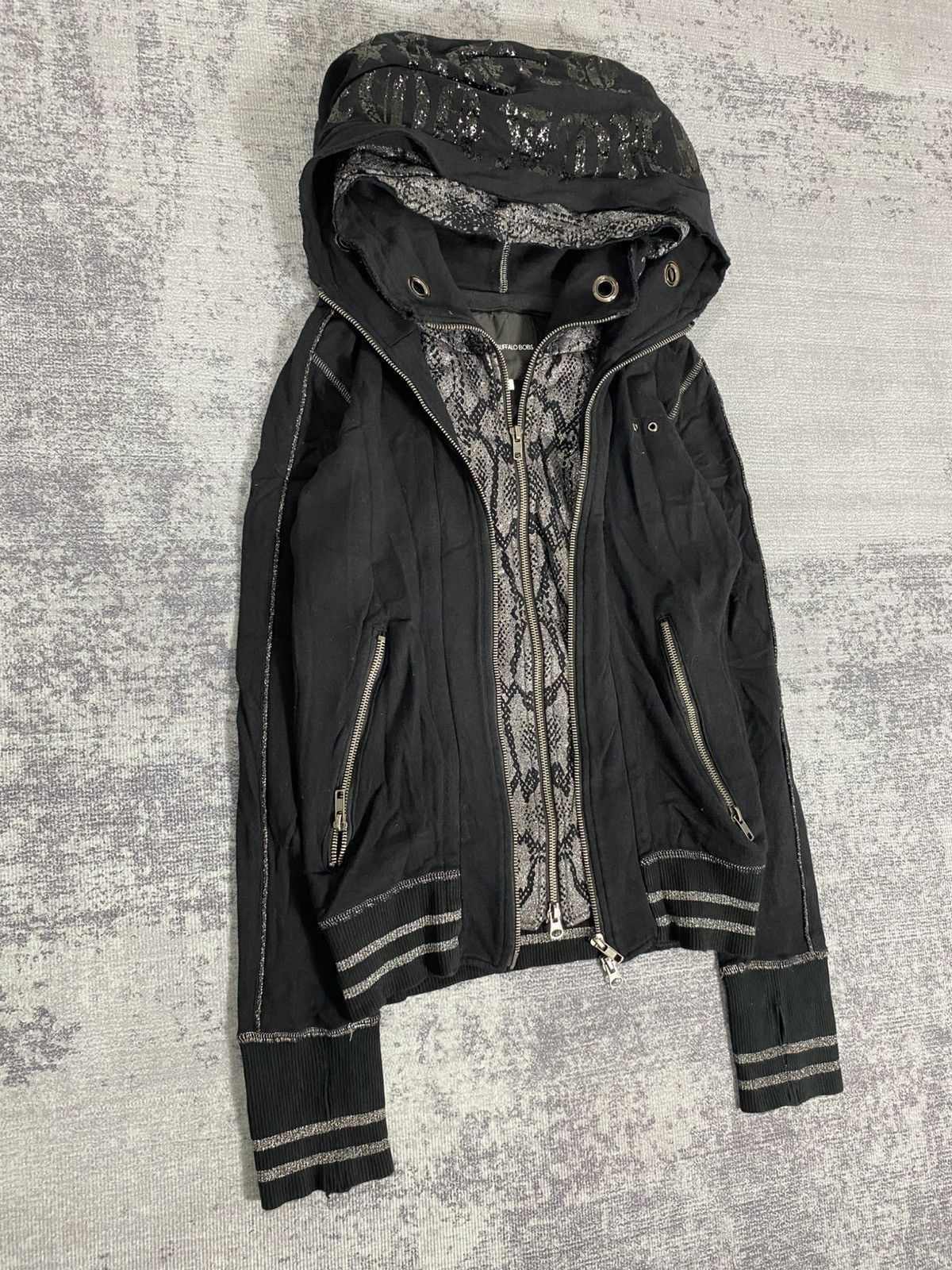 Japanese Brand Japanese buffalo bobs double layer snake skin hoodie Size US S / EU 44-46 / 1 - 9 Thumbnail