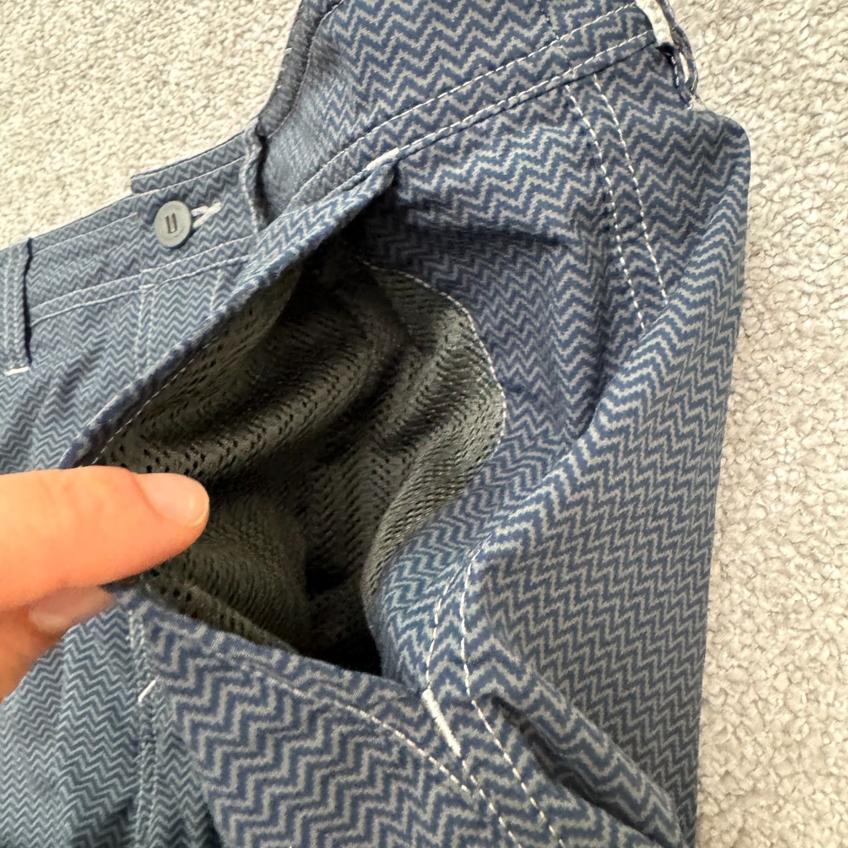 Prana Patagonia Hybrid Board Shorts Swim Trunks Mens 36 Blue Gray Herringbone Swimwear Size US 36 / EU 52 - 6 Thumbnail