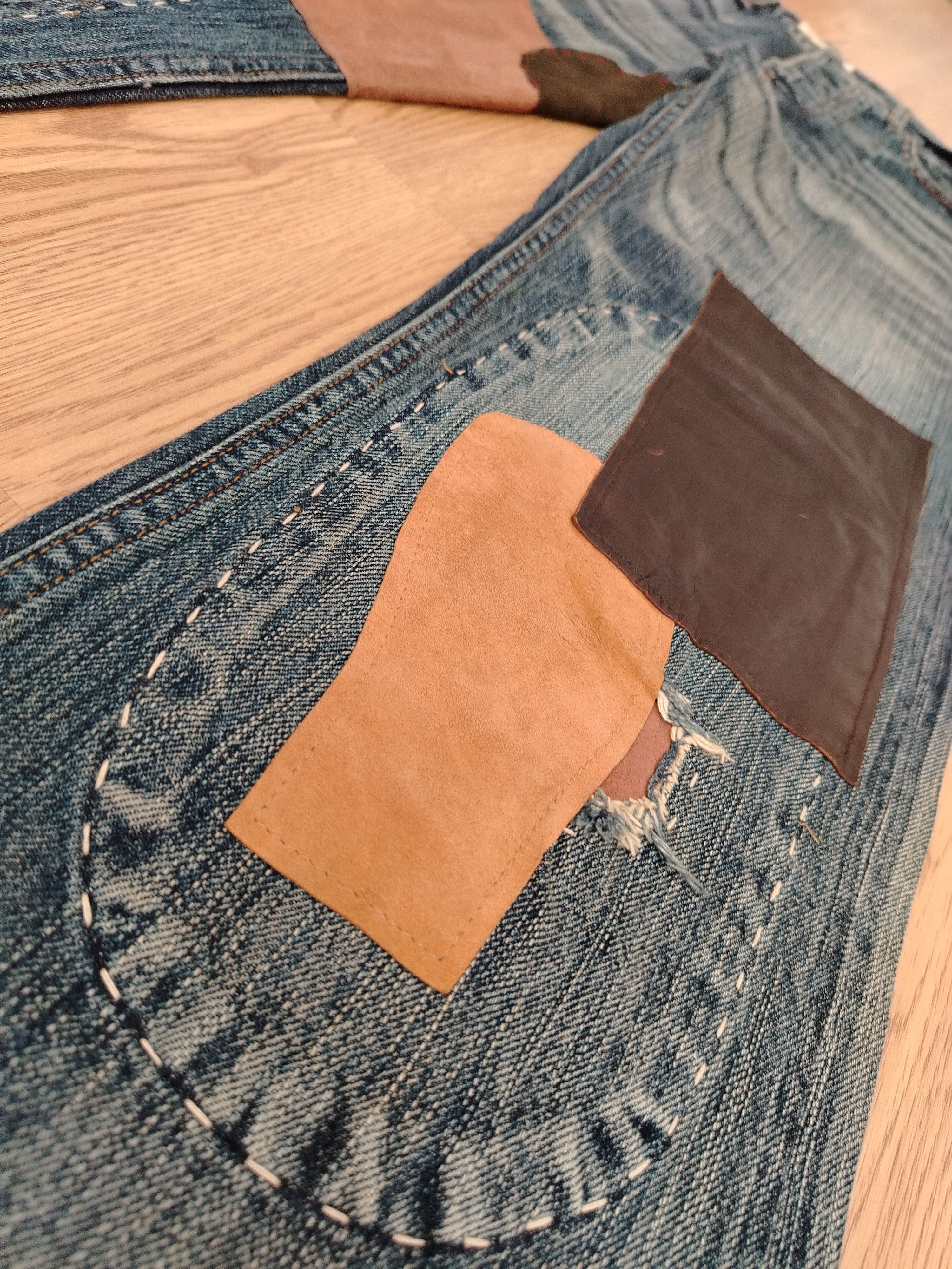 Vintage Sashiko Patchwork Jeans Bonds & Peace Size US 32 / EU 48 - 5 Thumbnail