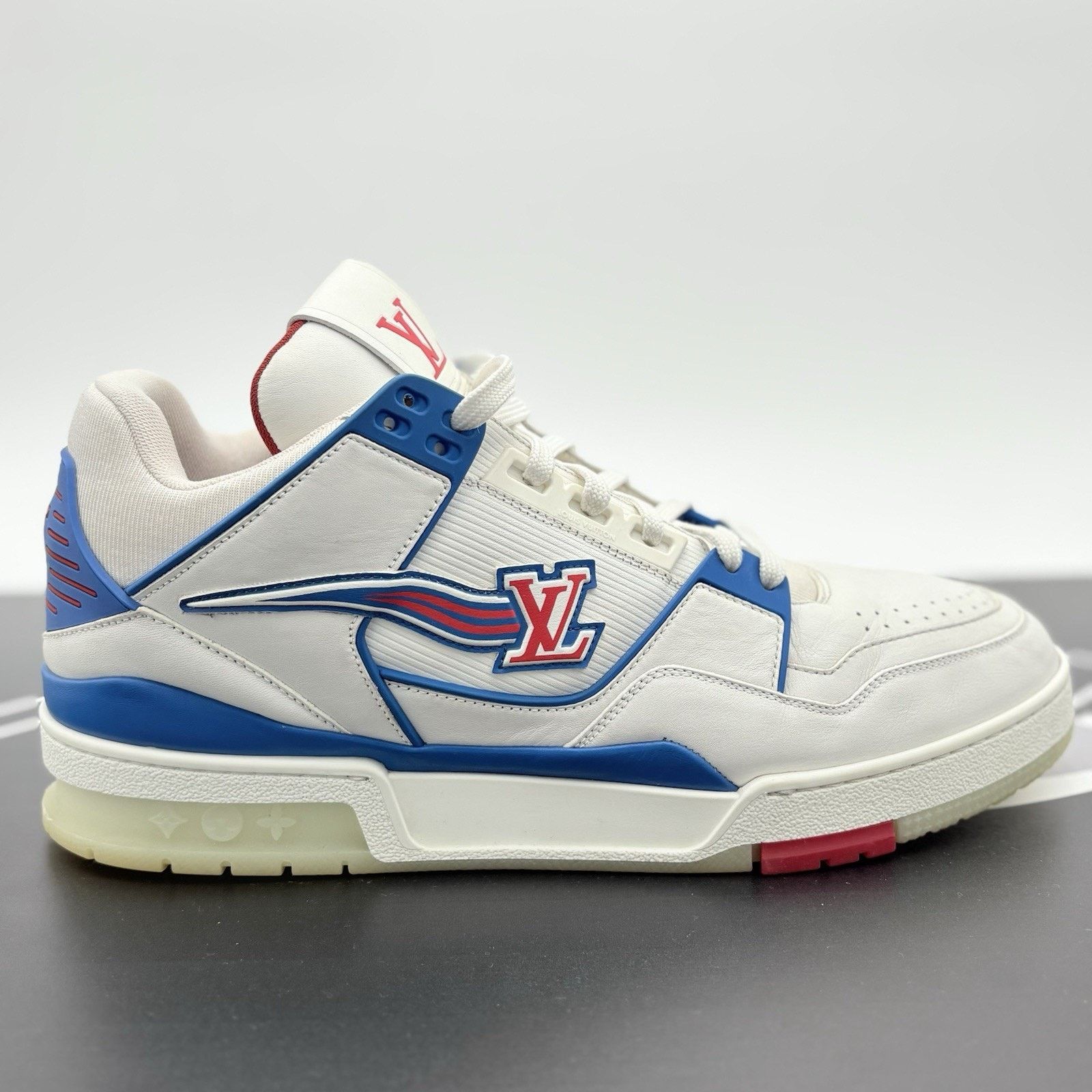 Louis Vuitton Louis Vuitton Mid Trainer ' White Red Blue ' | GOOD! Size US 11.5 / EU 44-45 - 2 Thumbnail