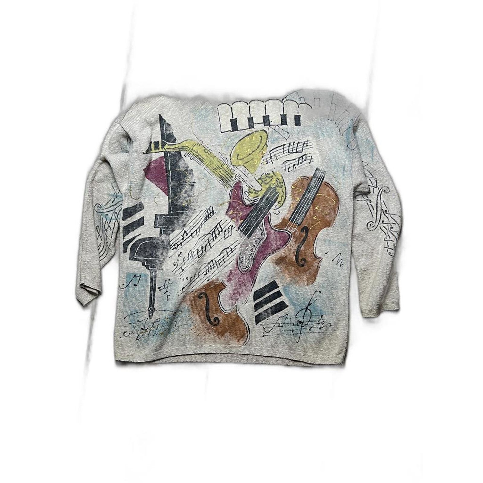 Vintage Rare Ps/LA Graphic Music Note Guitar Saxophone Sweater XL Size US XL / EU 56 / 4 - 7 Thumbnail