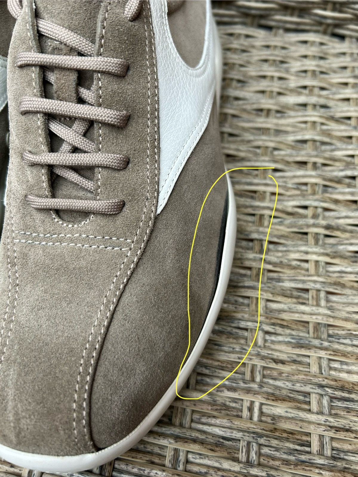 Prada × Vintage Vintage Prada Sport Two Tone Low-Top Beige Trainers 39.5 Size US 6 / EU 39 - 13 Thumbnail