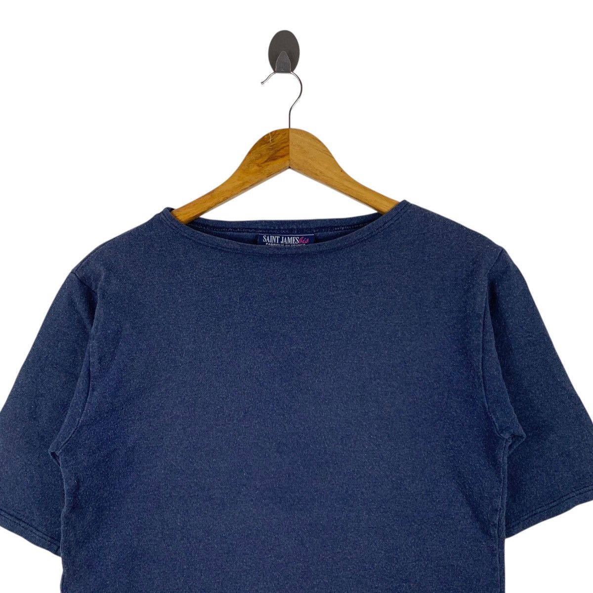 Saint James SAINT JAMES BIS Plain Navy Blue Short Sleeve Shirt Size US S / EU 44-46 / 1 - 2 Thumbnail