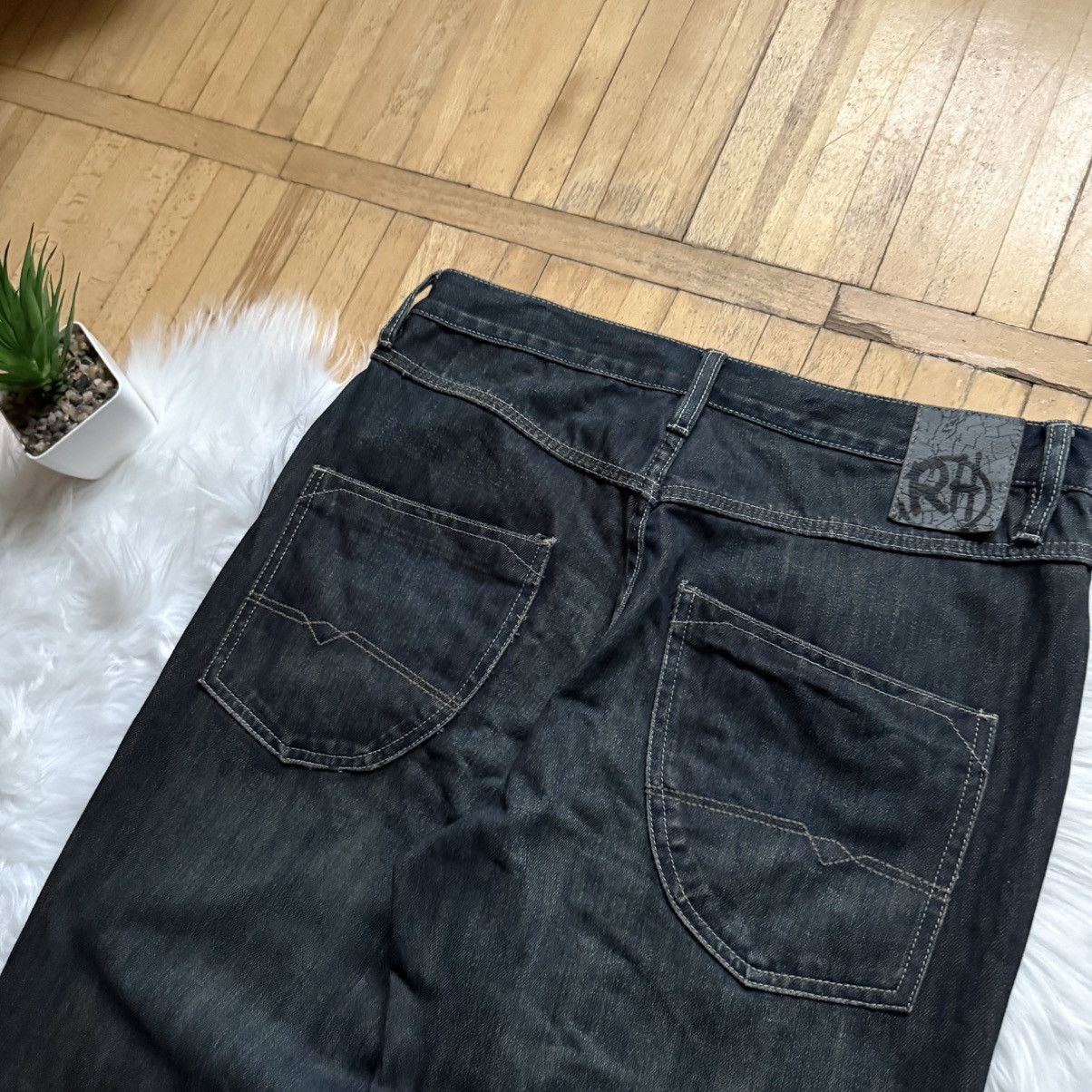 If Six Was Nine 📌 Vintage Red Herring Y2K Distressed Bootcut Washed LGB Jean Size US 32 / EU 48 - 19 Thumbnail