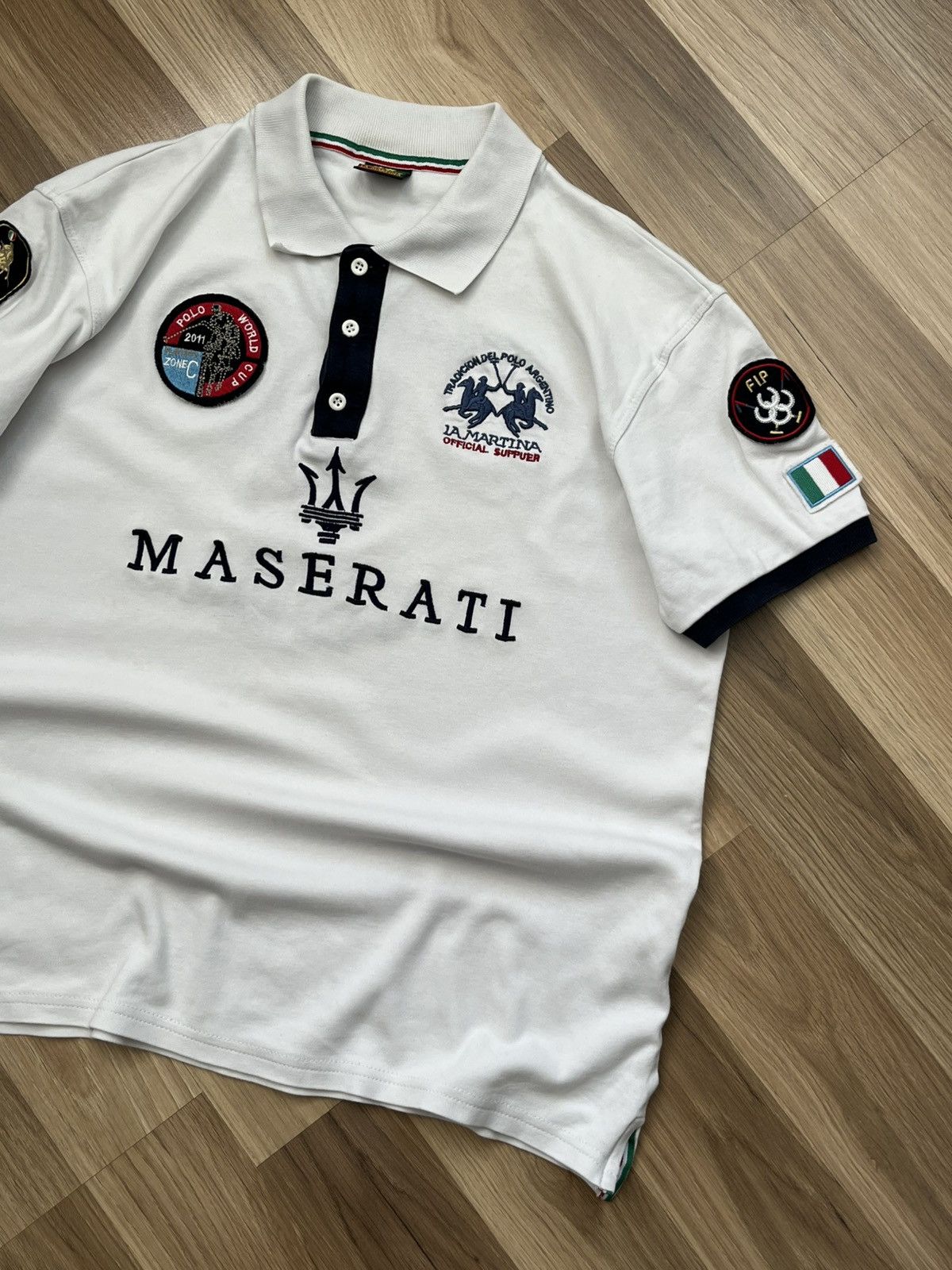 La Martina Y2K Maserati La Martina Polo Rugby TShirt Ralph Style Racing Size US L / EU 52-54 / 3 - 4 Thumbnail