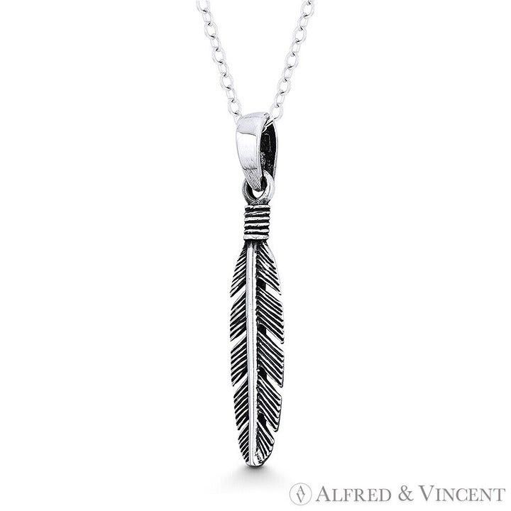 Other Eagle's Wing Feather Charm 33x6mm Oxidized Pendant Size ONE SIZE - 1 Preview