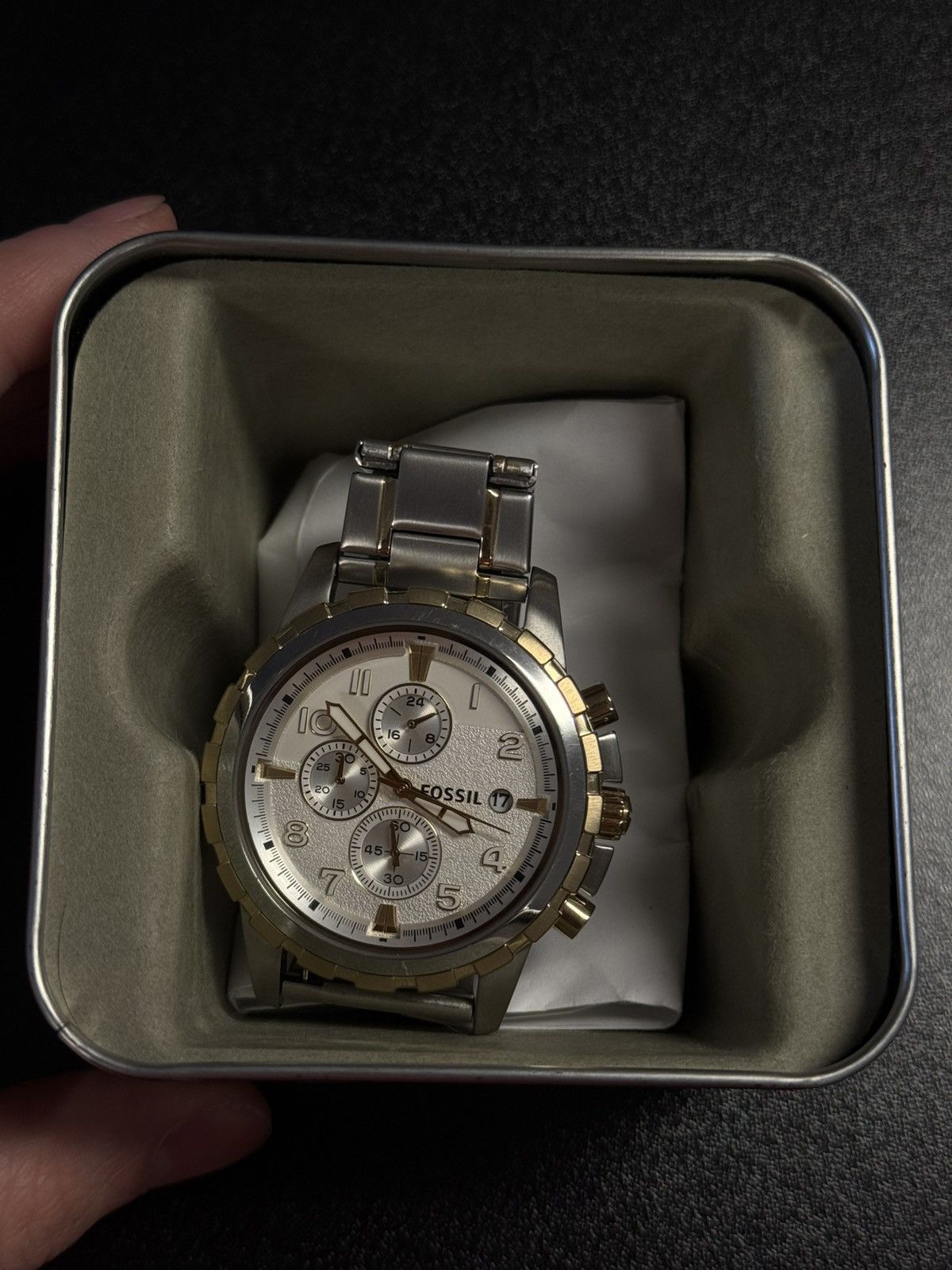 Fossil Fossil Gold/Silver Watch Adjustable Size W Extra Links Size ONE SIZE - 14 Thumbnail