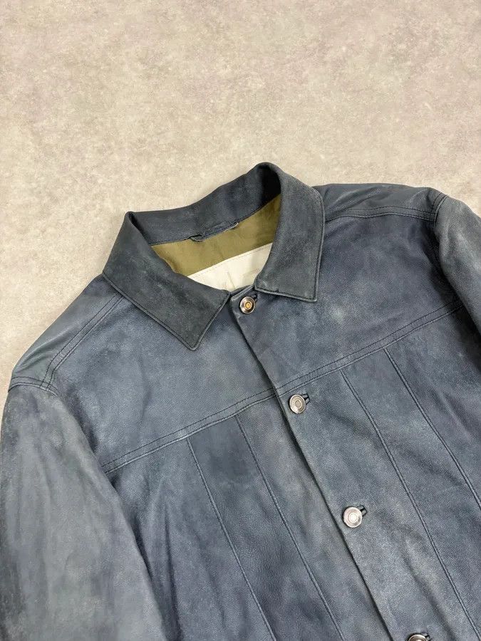 Giorgio Brato 2010s Giorgio Brato Blue Eroded Leather Jacket Size US M / EU 48-50 / 2 - 5 Thumbnail