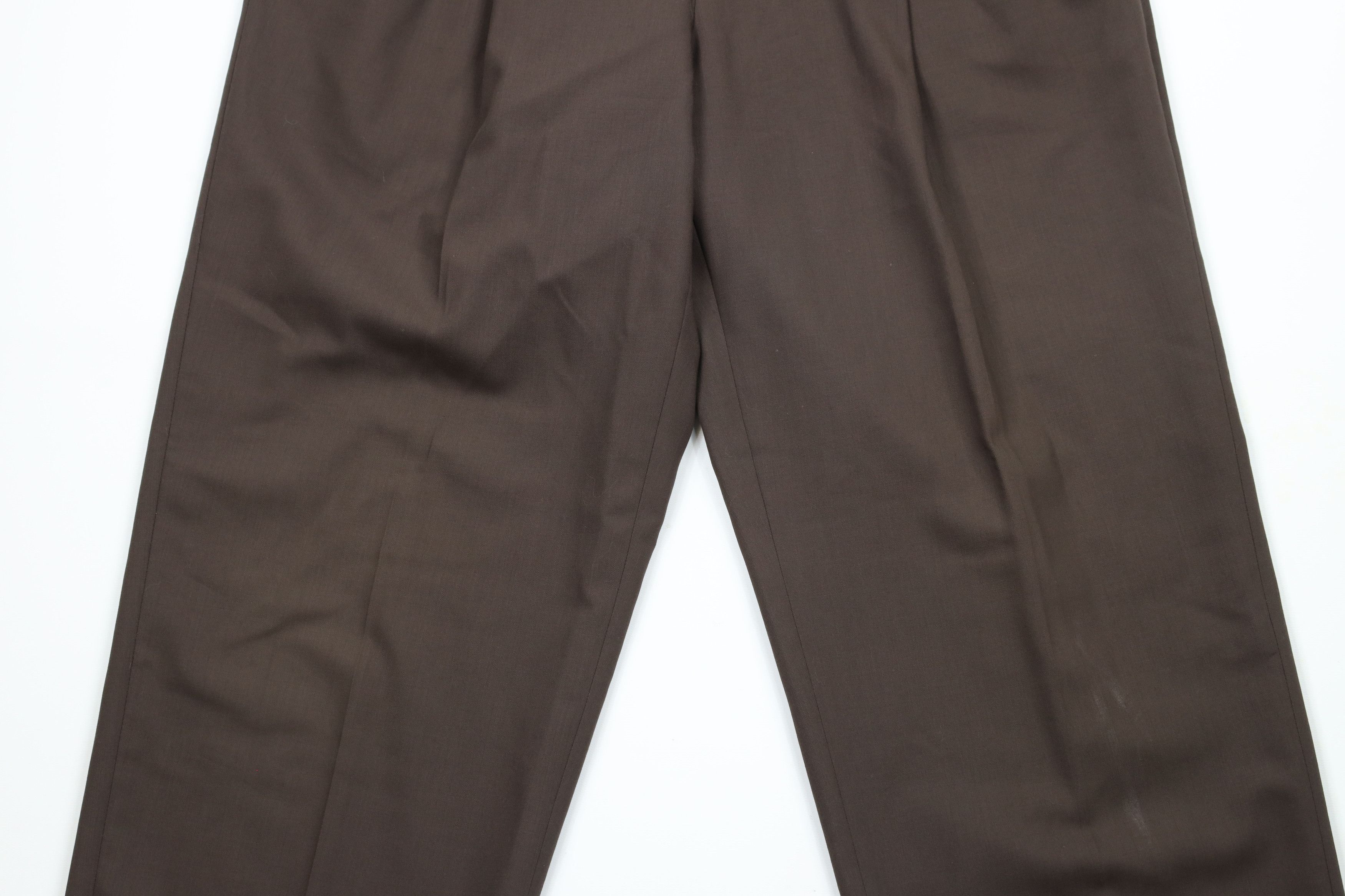 Vintage Vintage 90s Streetwear Wool Wide Leg Chino Pants Brown Size US 34 / EU 50 - 3 Thumbnail