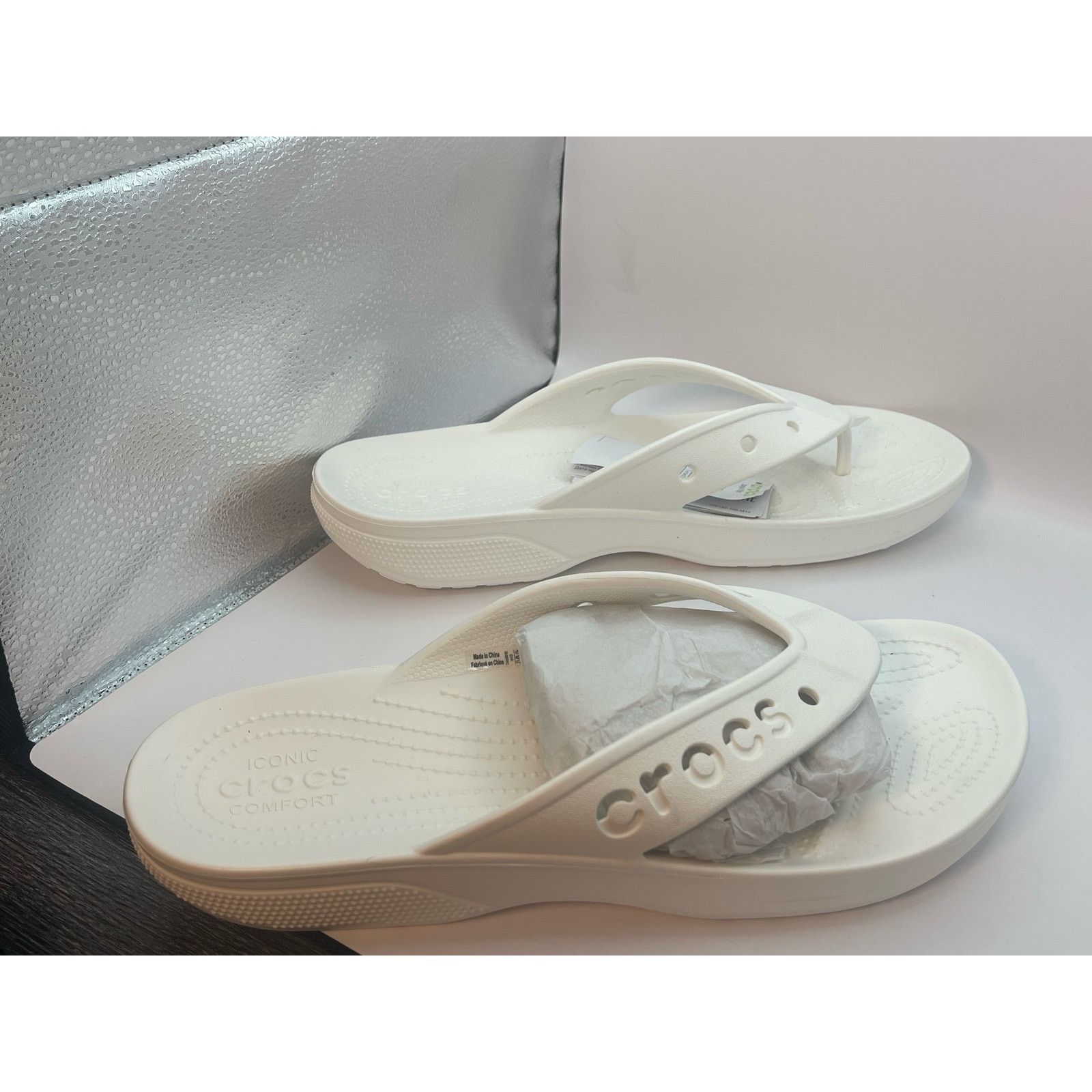 Crocs Crocs White Platform Flip Flops Sandals Slippers Size 12 NWT Size US 12 / EU 45 - 5 Thumbnail