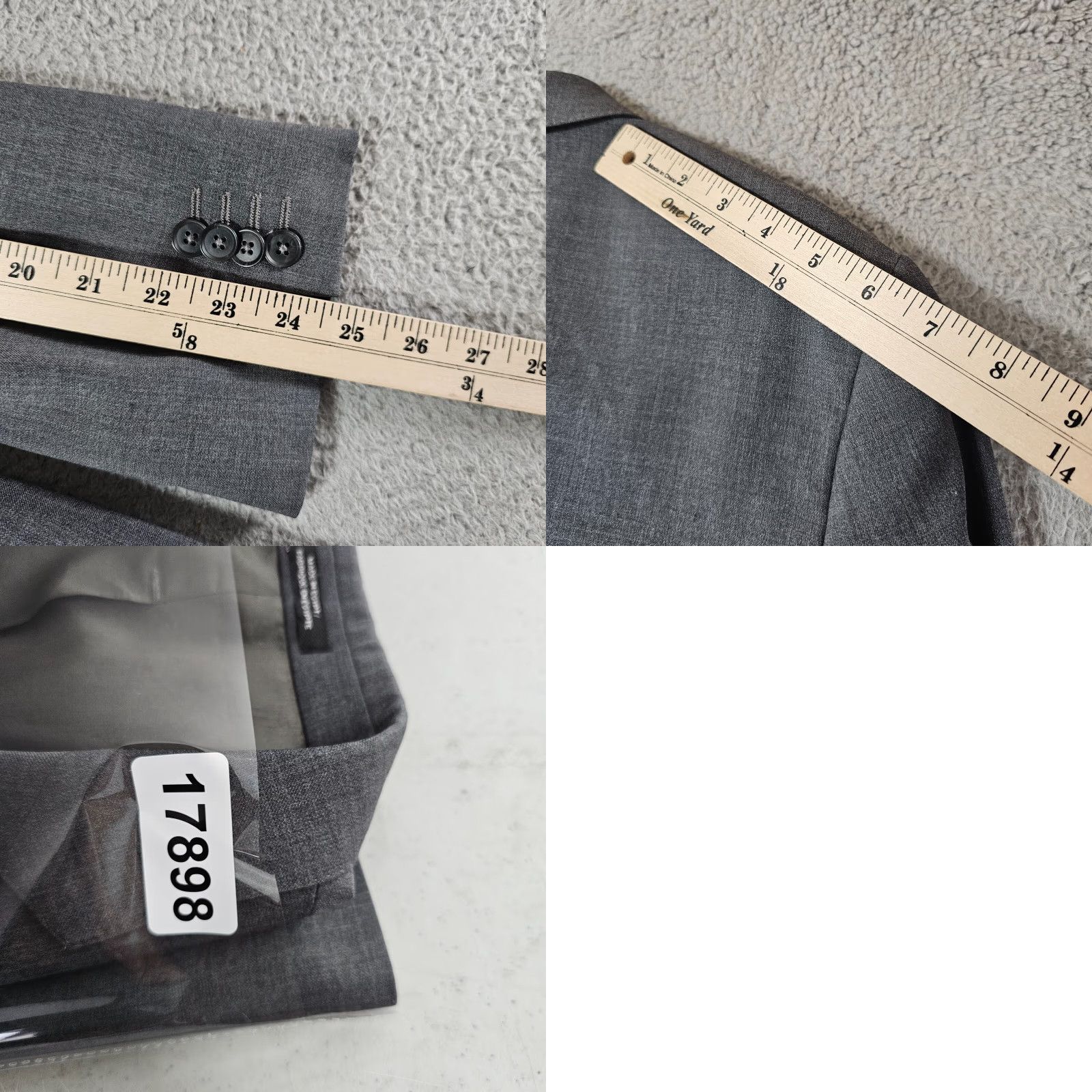 Express Express Blazer Mens 38R Grey Performance 2 Button Double Vent Sport Coat Jacket Size 38R - 9 Thumbnail