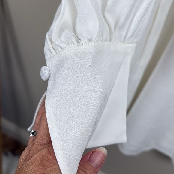 Chloe NEW CHLOE silk long sleeve white dress with ruffle neck Size M / US 6-8 / IT 42-44 - 7 Thumbnail