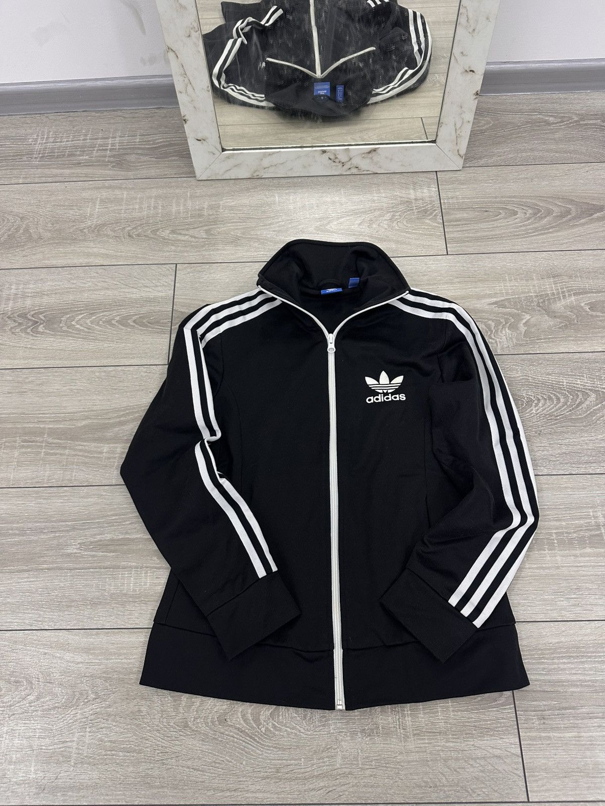 Adidas Adidas Black Stripped Track Jacket Zip Up Size L / US 10 / IT 46 - 2 Thumbnail